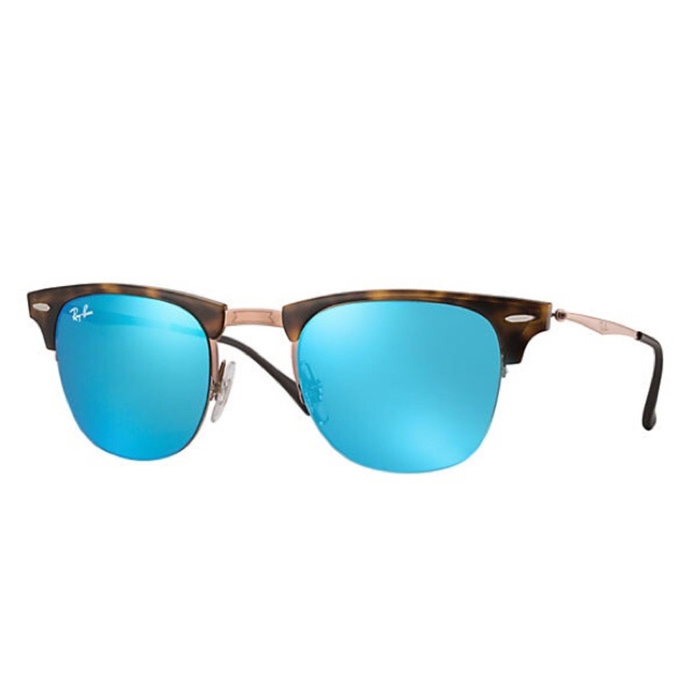 Tortoise Clubmaster Blue Flash Lense Shades
